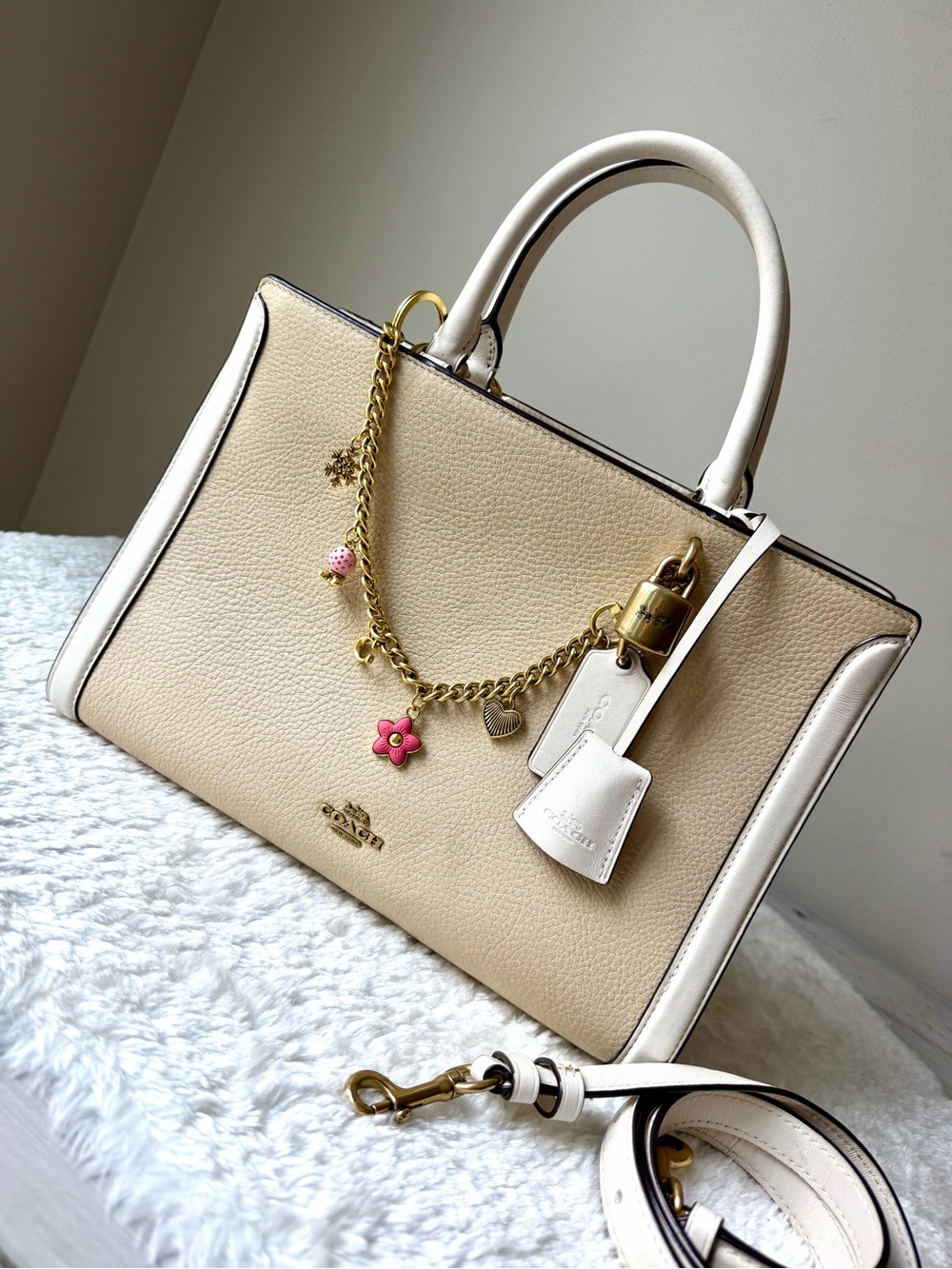 Coach Zoe Carryall bag with chain charm